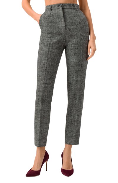 Шерстяные брюки DOLCE & GABBANA серого цвета по цене 95500 руб., арт. FTAM2T/FM2G4, фото 3 Шерстяные брюки DOLCE & GABBANA, арт. FTAM2T/FM2G4, фото 3