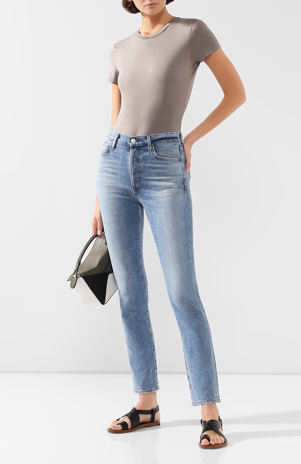 Хлопковая футболка THEORY серого цвета по цене 9950 руб., арт. I1124510, фото 2 Хлопковая футболка THEORY, арт. I1124510, фото 2