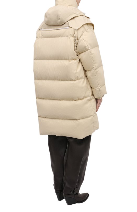 Хлопковый пуховик Bottega Veneta 669353/VKH50 Кремовый  669353/VKH50 Фото 4
