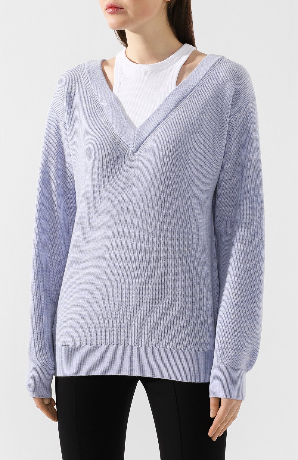 Шерстяной пуловер ALEXANDERWANG.T голубого цвета по цене 49600 руб., арт. 4KC1201038, фото 3 Шерстяной пуловер ALEXANDERWANG.T, арт. 4KC1201038, фото 3