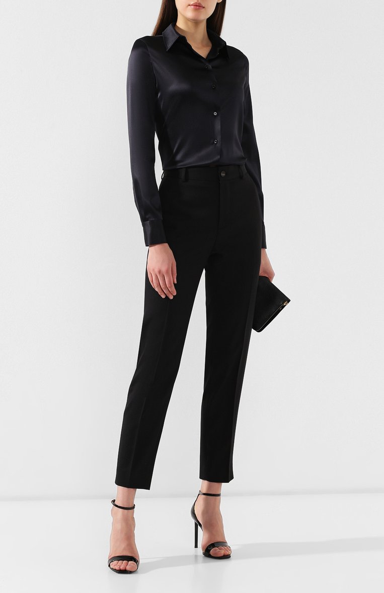 Женская шелковая рубашка TOM FORD черного цвета, арт. CA3100-FAX334 | Фото 2 (Рукава: Длинные; Материал внешний: Шелк; Длина (для топов): Стандартные; Принт: Без принта; Женское Кросс-КТ: Рубашка-одежда; Статус проверки: Проверена категория; Региональные ограничения белый список (Axapta Mercury): RU)