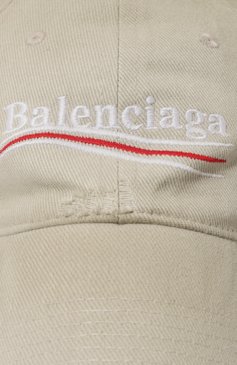 Мужская хлопковая бейсболка BALENCIAGA светло-серого цвета, арт. 745127/410B2 | Фото 4 (Материал: Текстиль, Хлопок; Материал сплава: Проставлено; Нос: Не проставлено)