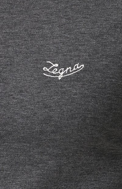 Однотонная хлопковая футболка ZEGNA, арт. UR526/706R, фото 5