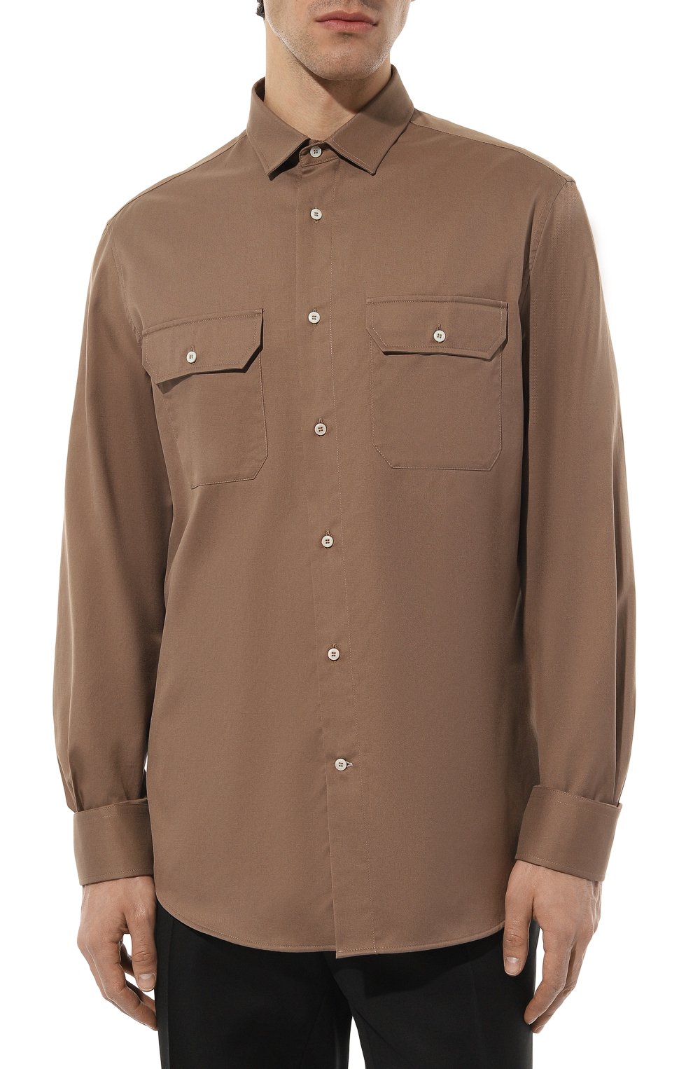 Хлопковая рубашка BRUNELLO CUCINELLI, арт. MW6040626, фото 3