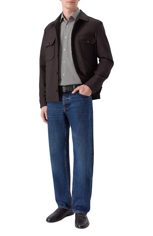 Хлопковая сорочка BOSS 50549904 Чёрно-белый  50549904 Фото 2