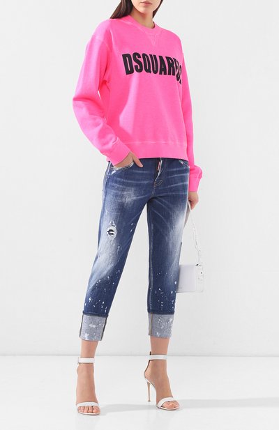 Хлопковый свитшот DSQUARED2 розового цвета по цене 38800 руб., арт. S72GU0205/S25030, фото 2 Хлопковый свитшот DSQUARED2, арт. S72GU0205/S25030, фото 2