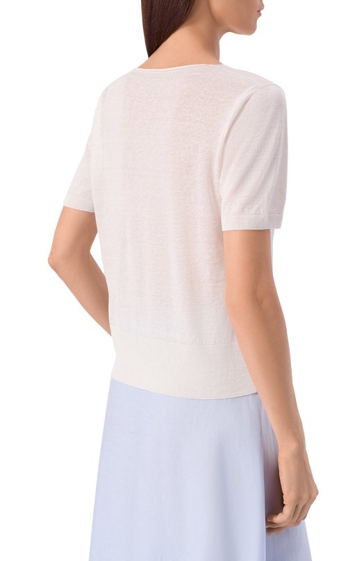 Пуловер изо льна и шелка Agnona K011025E/0L180PE Белый  K011025E/0L180PE Фото 4