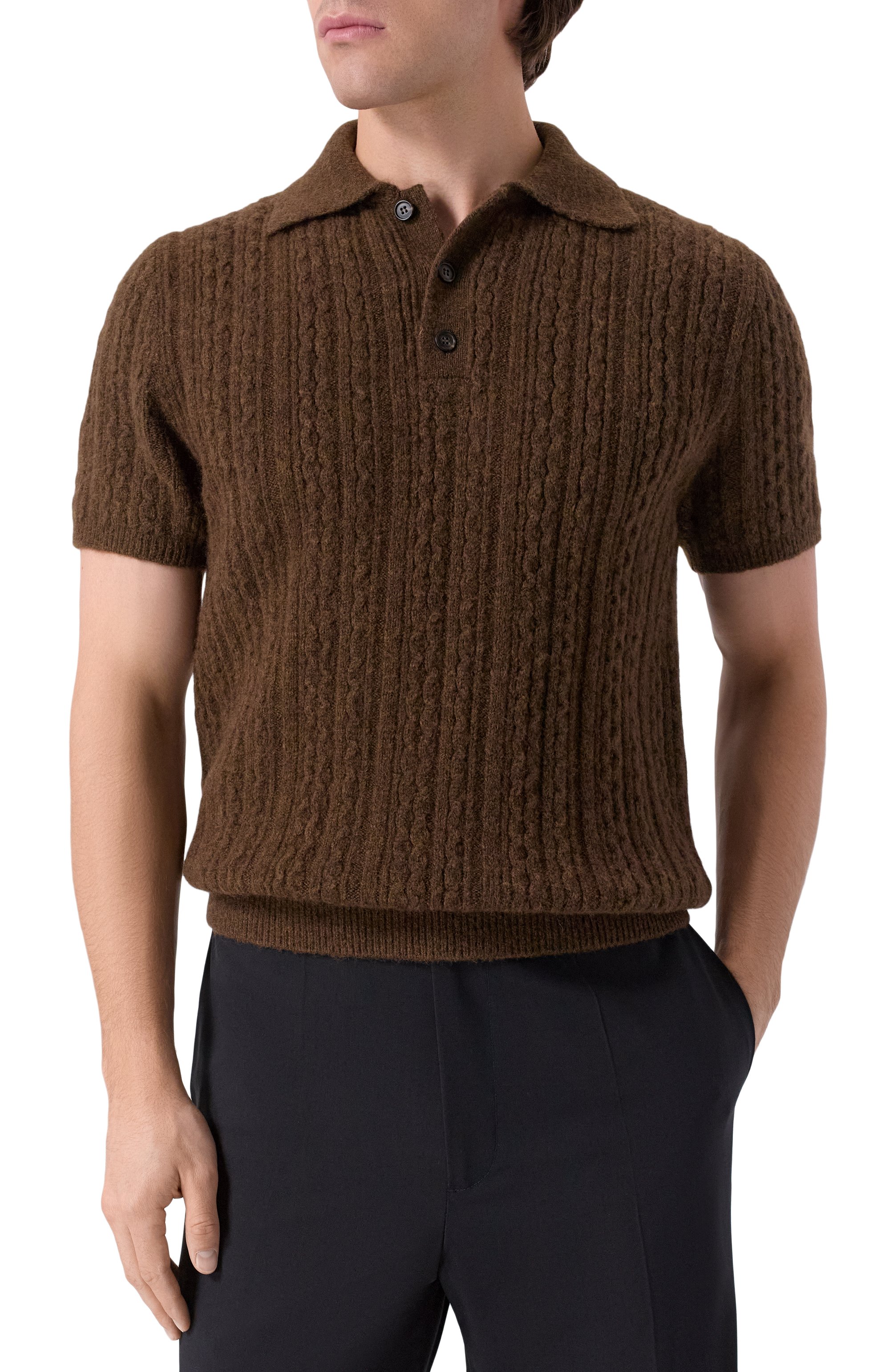 Поло MM6 коричневого цвета по цене 74750 руб., арт. SH2GL0006/M13195, фото 3 Поло MM6, арт. SH2GL0006/M13195, фото 3