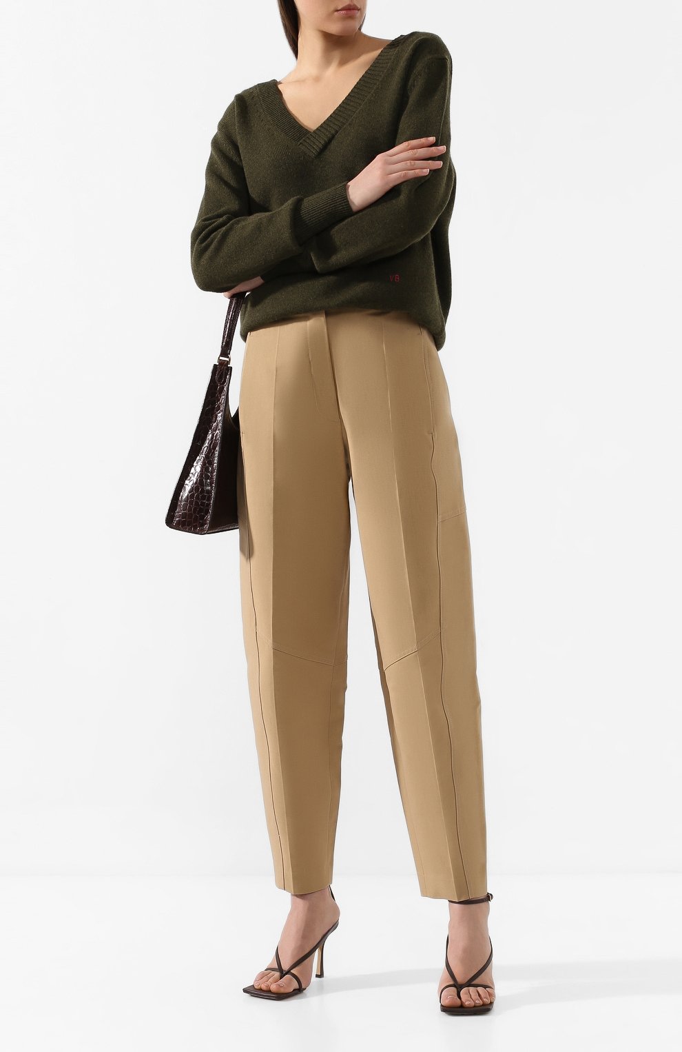 Брюки из смеси хлопка и вискозы VICTORIA BECKHAM, арт. TR TPR 21000D, фото 2