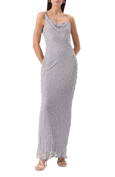 Шелковое платье ALBUS LUMEN серого цвета по цене 162500 руб., арт. AL.RT25.011.PEARLDRESS, фото 3 Шелковое платье ALBUS LUMEN, арт. AL.RT25.011.PEARLDRESS, фото 3