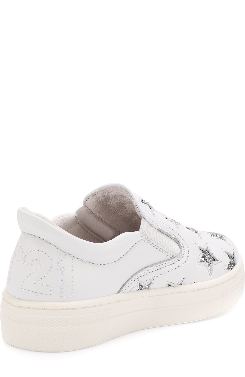 Кожаные слипоны с фактурной отделкой и глиттером N21, арт. 54652/18-27, фото 3