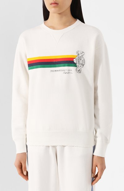 Хлопковый свитшот POLO RALPH LAUREN белого цвета по цене 15300 руб., арт. 211780307, фото 3 Хлопковый свитшот POLO RALPH LAUREN, арт. 211780307, фото 3