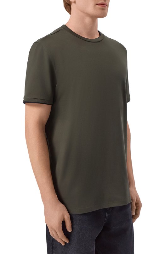 Хлопковая футболка Bogner 58526604 Хаки  58526604 Фото 3