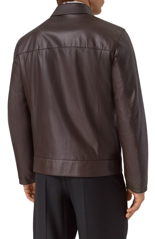 Кожаная куртка Brioni PLBV0L/08720 Коричневый  PLBV0L/08720 Фото 4