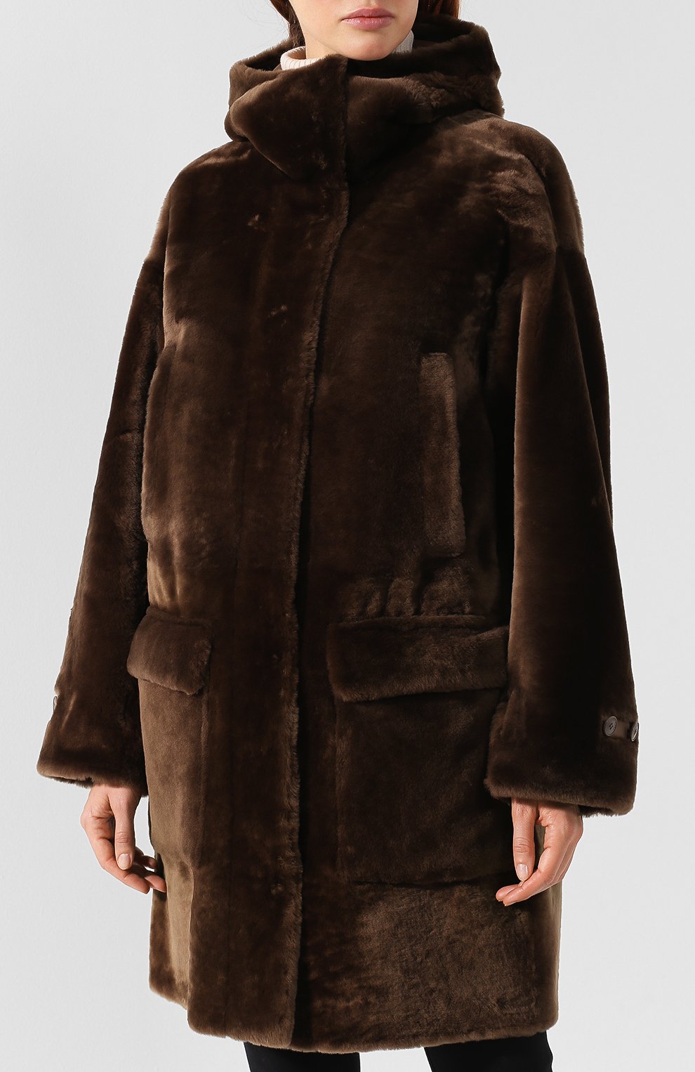 Двусторонняя дубленка с капюшоном LORO PIANA, арт. FAI3086, фото 6