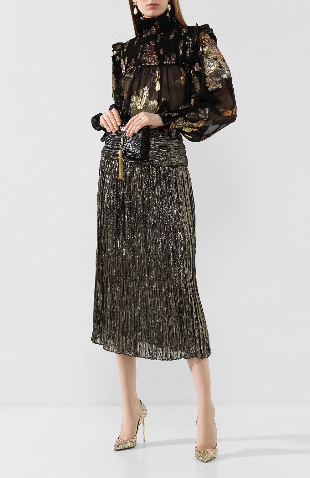 Шелковая блузка SAINT LAURENT, арт. 618935/Y7A11, фото 2