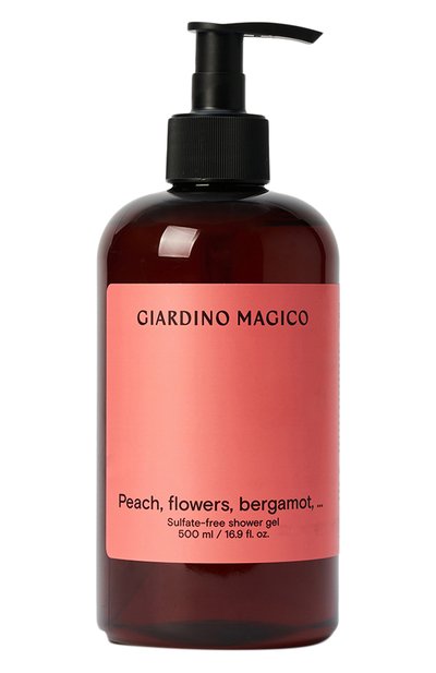 Женского бессульфатный гель для душа peach, flowers, bergamot,… (500ml) GIARDINO MAGICO, арт. 4640200326041