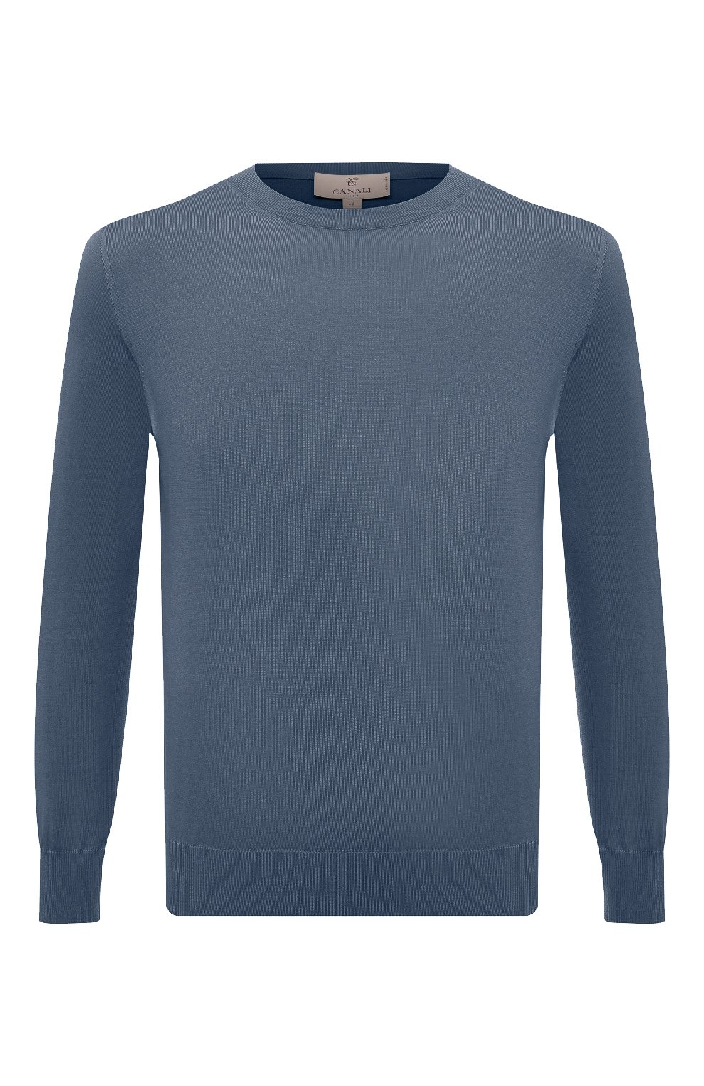 Хлопковый джемпер CANALI синего цвета по цене 34200 руб., арт. C0012/MK00145, фото 1 Хлопковый джемпер CANALI, арт. C0012/MK00145, фото 1