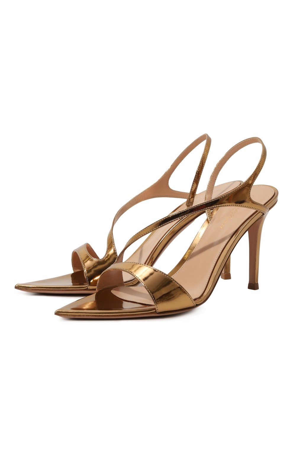 Кожаные босоножки mayfair GIANVITO ROSSI золотого цвета по цене 79150 руб., арт. G32462.85RIC.METMEK0, фото 1 Кожаные босоножки mayfair GIANVITO ROSSI, арт. G32462.85RIC.METMEK0, фото 1