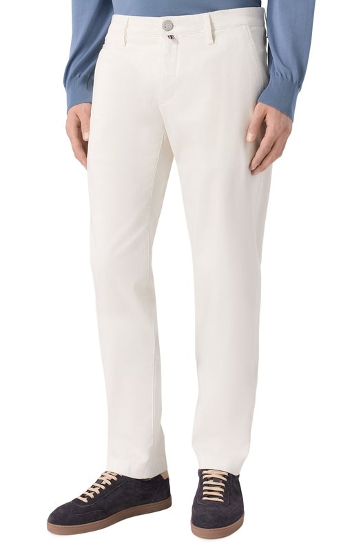 Хлопковые брюки Jacob Cohen JUM_P0001 001 S3755 TR Кремовый  JUM_P0001 001 S3755 TR Фото 3