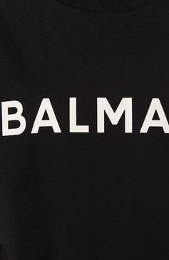 Женская хлопковая майка BALMAIN черного цвета, арт. AF1ED000/BB02 | Фото 5 (Длина (для топов): Стандартные; Материал сплава: Проставлено; Материал внешний: Хлопок; Стили: Спорт-шик; Рукава: Без рукавов; Драгоценные камни: Проставлено)