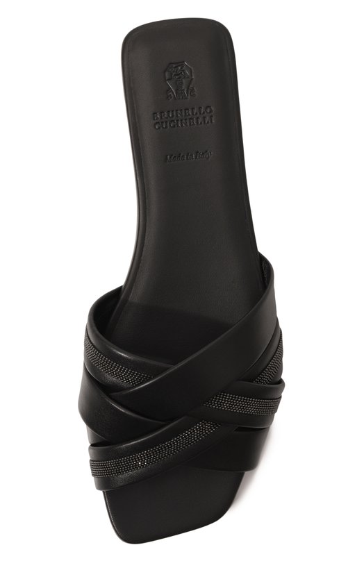 Кожаные шлепанцы Brunello Cucinelli MZSKCB1302 Чёрный  MZSKCB1302 Фото 6