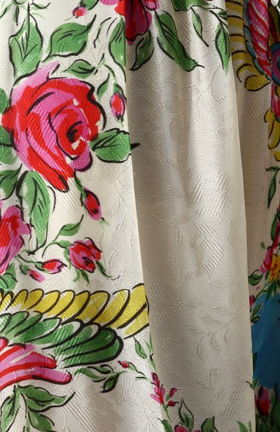 Укороченные брюки свободного кроя из смеси шелка и вискозы с принтом GUCCI, арт. 485479/ZKP33, фото 5