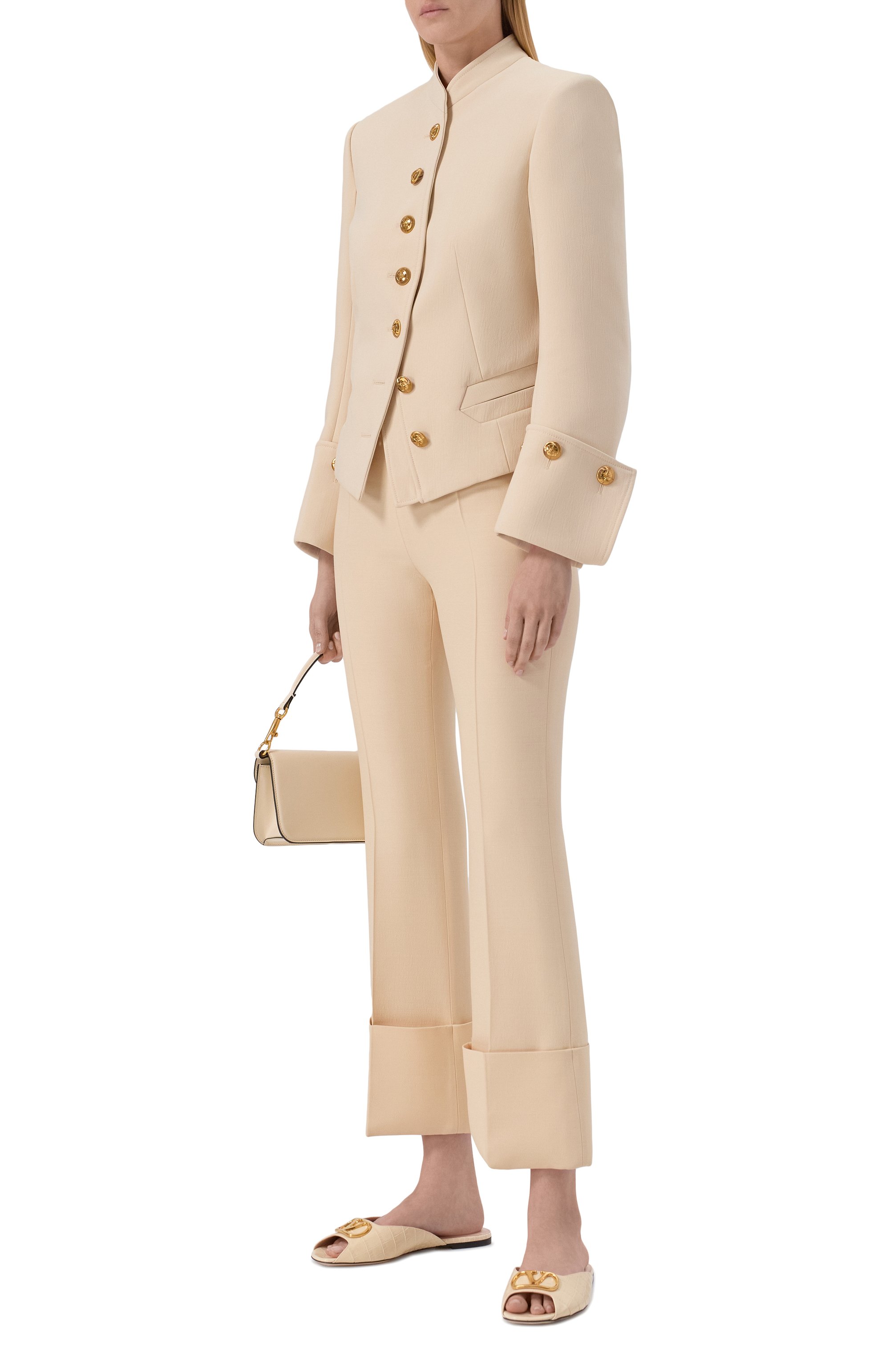 Кожаные шлепанцы vlogo signature VALENTINO кремового цвета по цене 89950 руб., арт. 8W0S0PI7/LUR, фото 3 Кожаные шлепанцы vlogo signature VALENTINO, арт. 8W0S0PI7/LUR, фото 3