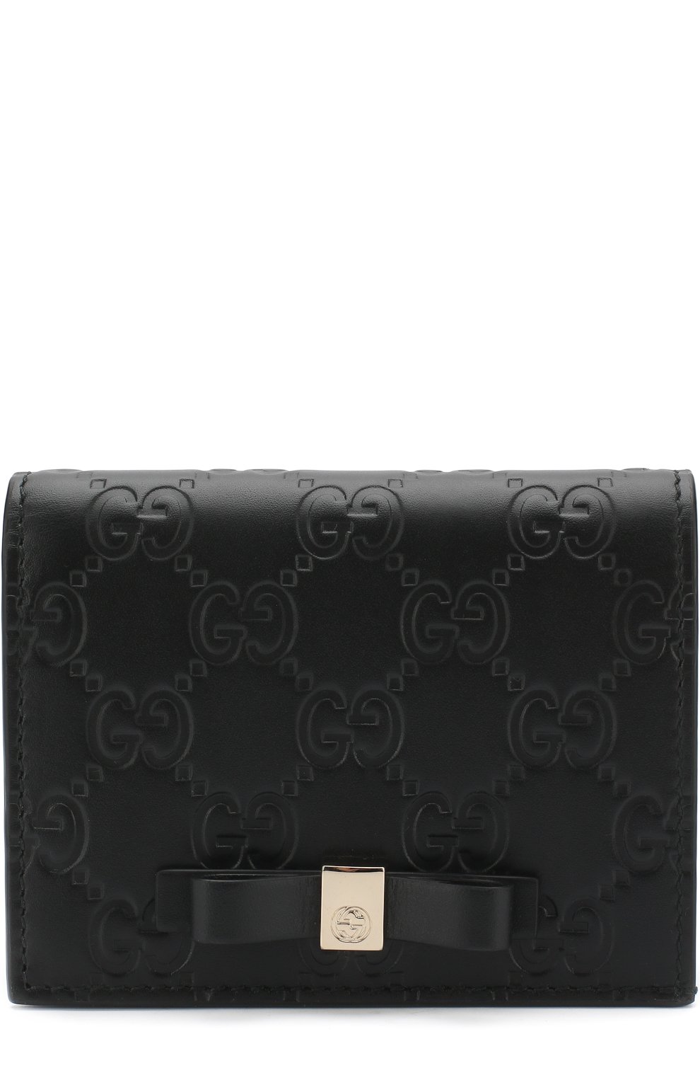 Кожаный футляр для кредитных карт с тиснением signature GUCCI черного цвета по цене 43550 руб., арт. 406924/CWC1G, фото 1 Кожаный футляр для кредитных карт с тиснением signature GUCCI, арт. 406924/CWC1G, фото 1