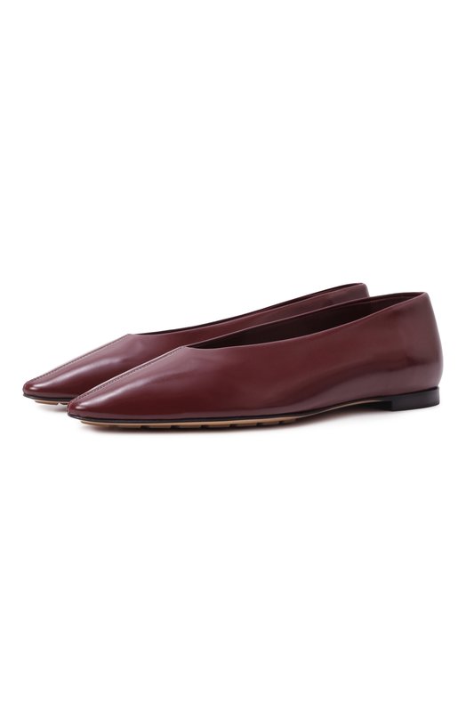 Кожаные балетки Sofia Bottega Veneta 827545/V3H90 Бордовый 827545/V3H90