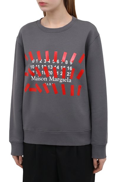 Хлопковый свитшот MAISON MARGIELA серого цвета по цене 53100 руб., арт. S29GU0081/S25503, фото 3 Хлопковый свитшот MAISON MARGIELA, арт. S29GU0081/S25503, фото 3