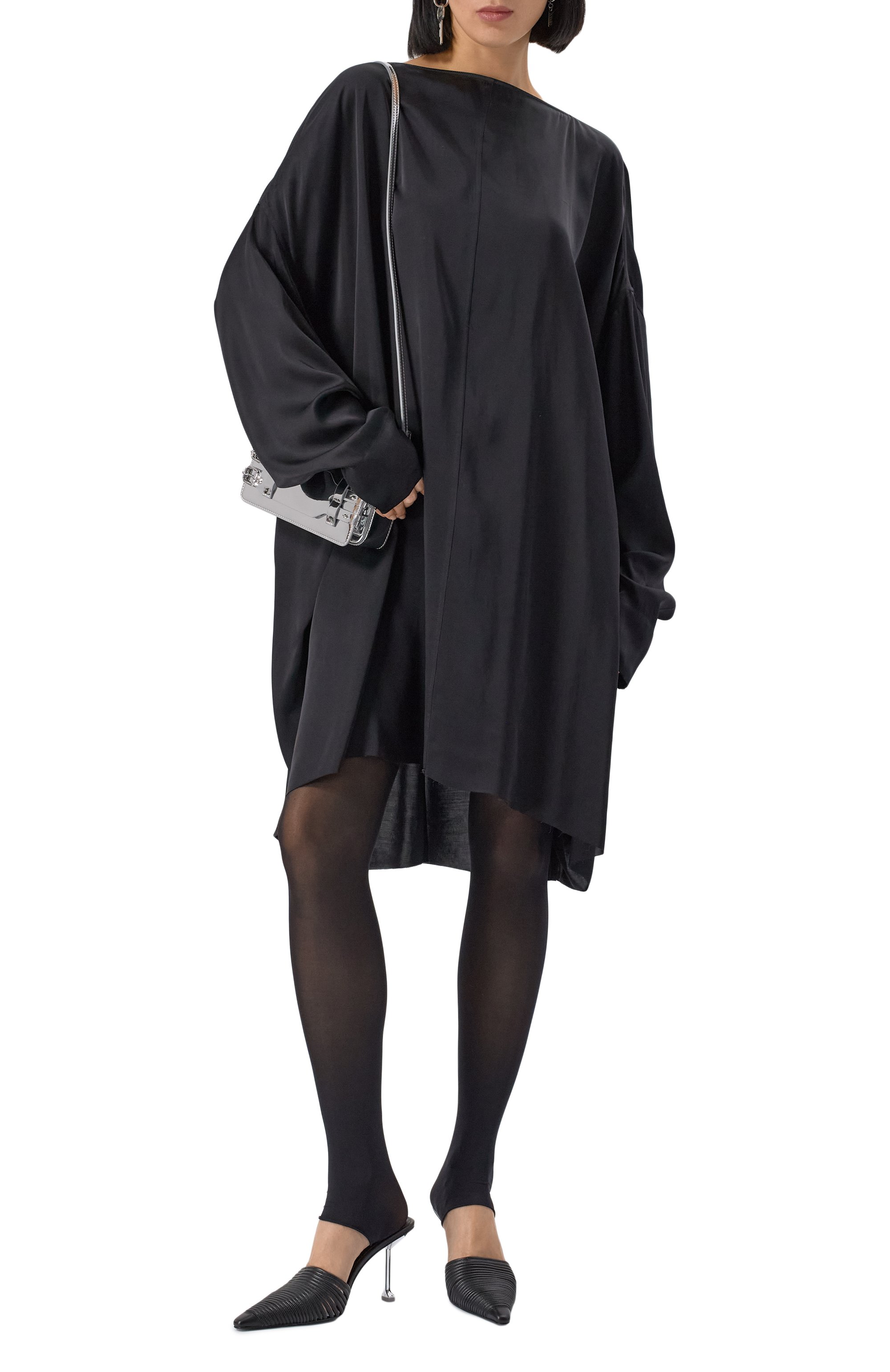 Атласная туника RICK OWENS, арт. R001E7599/SCH, фото 2