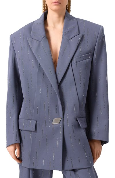 Шерстяной жакет с отделкой стразами THE ATTICO, арт. 247WCG65, фото 3