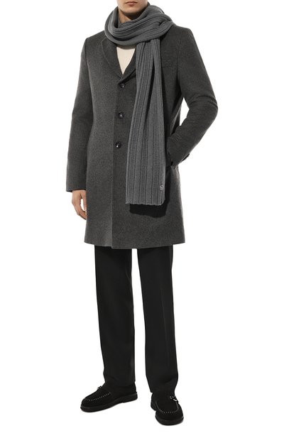 Шерстяной шарф VERSACE серого цвета по цене 57650 руб., арт. 1014176/1A09351, фото 2 Шерстяной шарф VERSACE, арт. 1014176/1A09351, фото 2