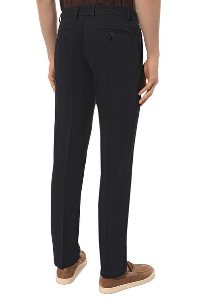 Брюки из хлопка и льна PAUL&SHARK темно-синего цвета по цене 35150 руб., арт. 23414033, фото 4 Брюки из хлопка и льна PAUL&SHARK, арт. 23414033, фото 4