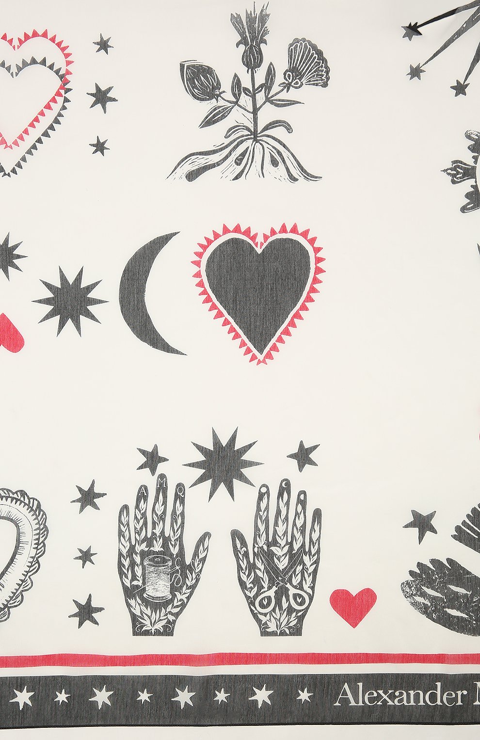 Хлопковый палантин ALEXANDER MCQUEEN, арт. 665646/3624Q, фото 3