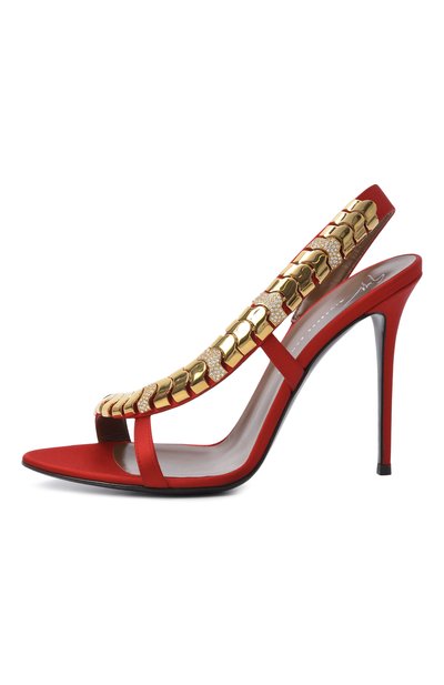 Атласные босоножки gz dafne 90 GIUSEPPE ZANOTTI DESIGN, арт. I500016/RAS0 D0PPIAT0, фото 4