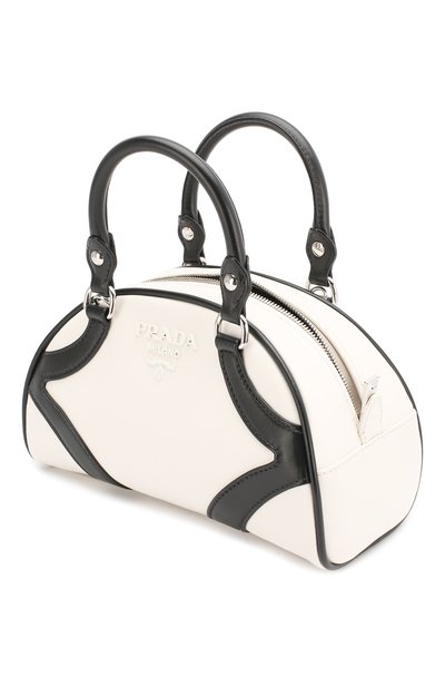 Сумка bowling PRADA черно-белого цвета по цене 170000 руб., арт. IBB071-ASK-F0964-DSO, фото 3 Сумка bowling PRADA, арт. IBB071-ASK-F0964-DSO, фото 3