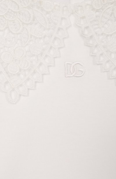 Хлопковый лонгслив DOLCE & GABBANA молочного цвета по цене 47800 руб., арт. L5JTMT/G7Q1E_001, фото 3 Хлопковый лонгслив DOLCE & GABBANA, арт. L5JTMT/G7Q1E_001, фото 3