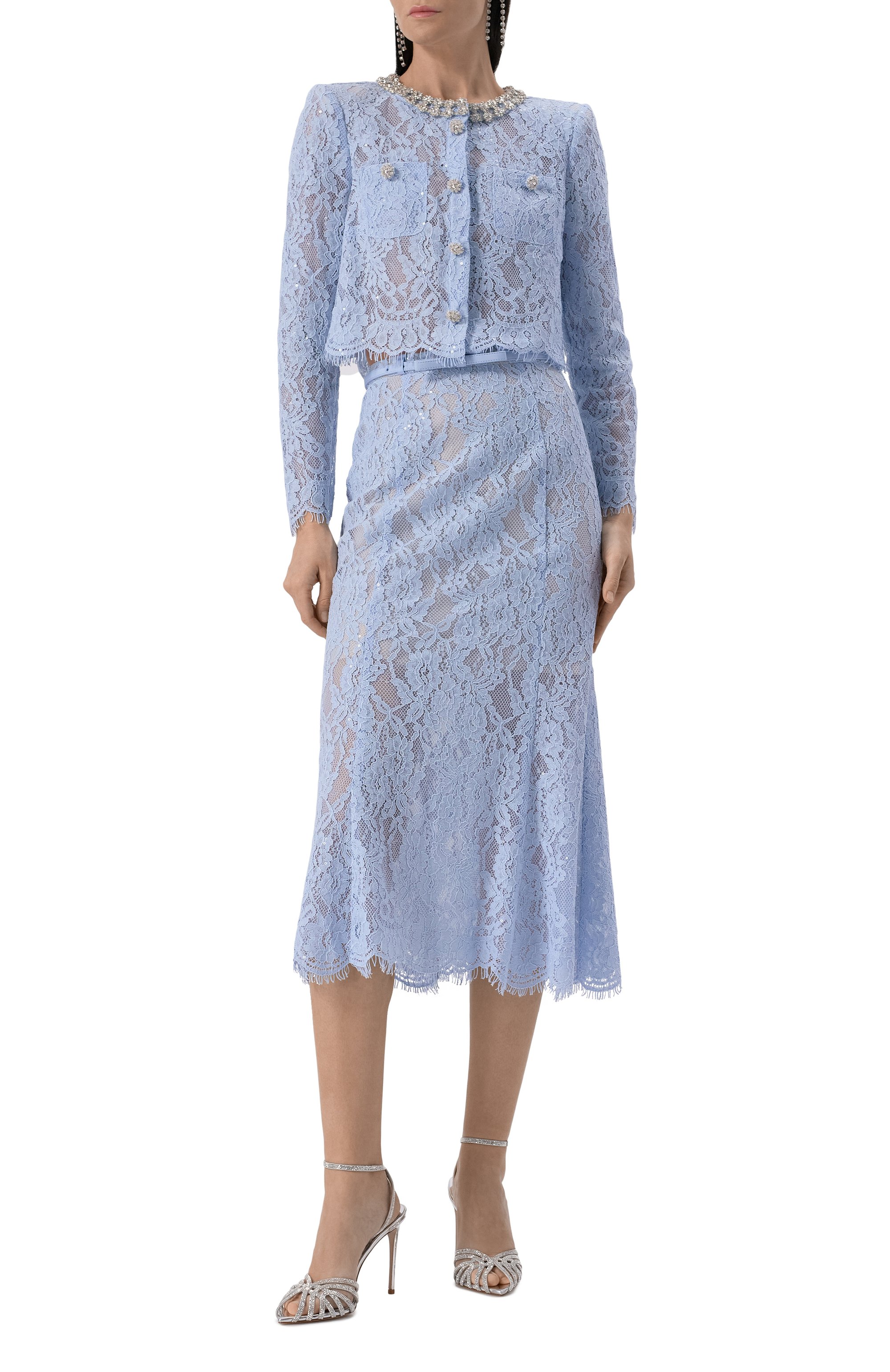 Жакет из вискозы и хлопка SELF-PORTRAIT, арт. RS25053TBL, фото 2