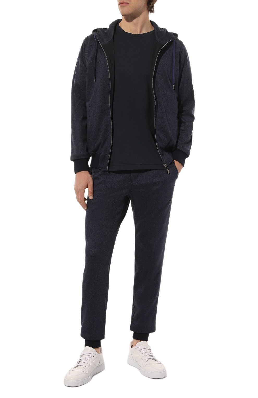 Джоггеры из шелка и хлопка MVST темно-синего цвета по цене 133000 руб., арт. 13M717.MT00.MUST., фото 2 Джоггеры из шелка и хлопка MVST, арт. 13M717.MT00.MUST., фото 2