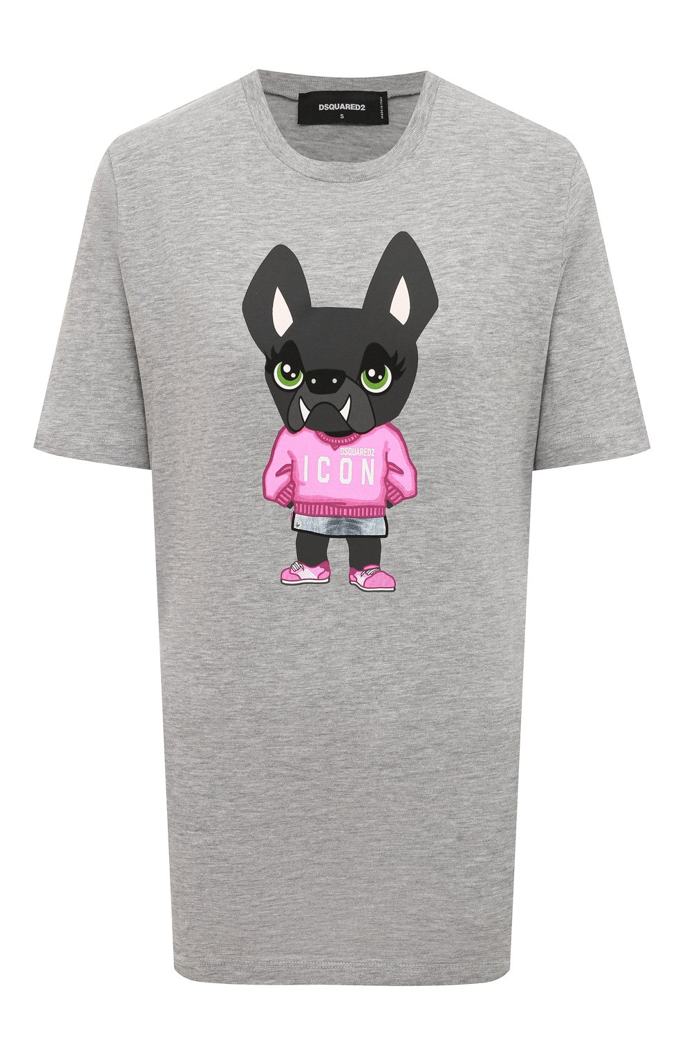 Футболка из хлопка и вискозы DSQUARED2 серого цвета по цене 22550 руб., арт. S80GC0043/S22146, фото 1 Футболка из хлопка и вискозы DSQUARED2, арт. S80GC0043/S22146, фото 1