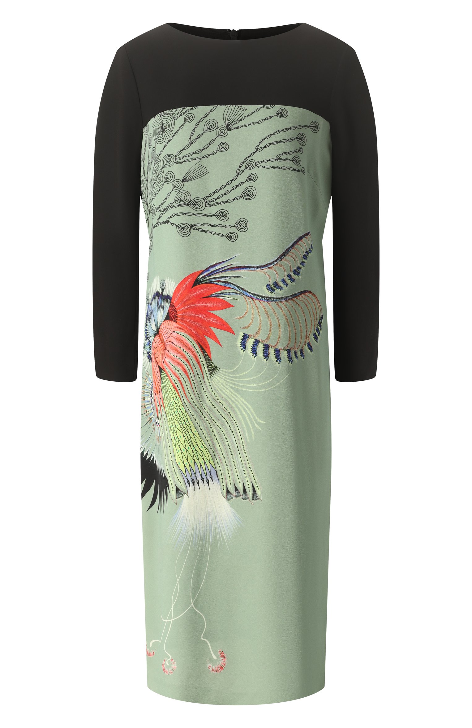 Платье из вискозы и хлопка Dries Van Noten цвет разноцветный