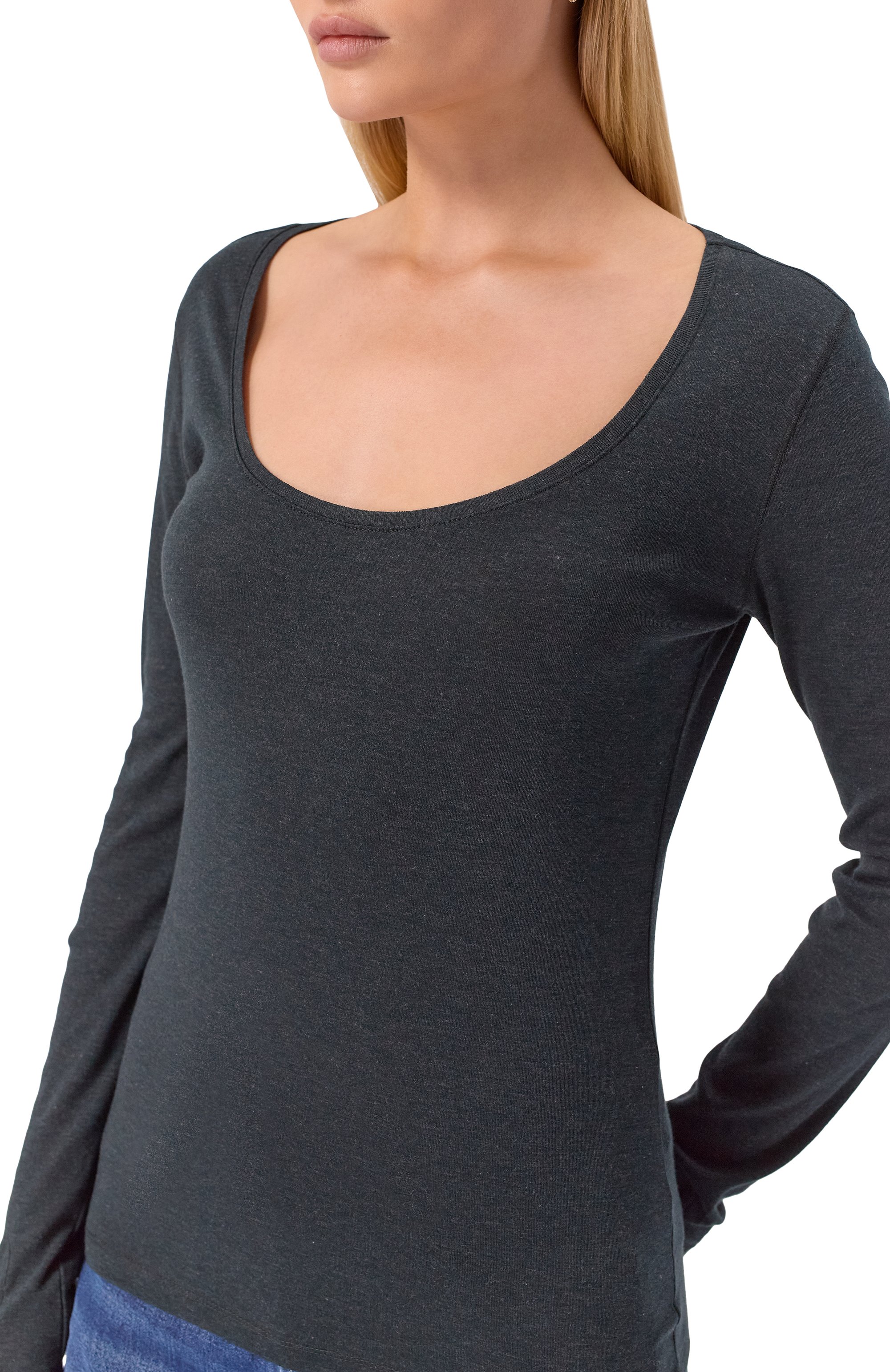 Лонгслив из хлопка и вискозы BOSS ORANGE черного цвета по цене 7595 руб., арт. 50542107, фото 5 Лонгслив из хлопка и вискозы BOSS ORANGE, арт. 50542107, фото 5