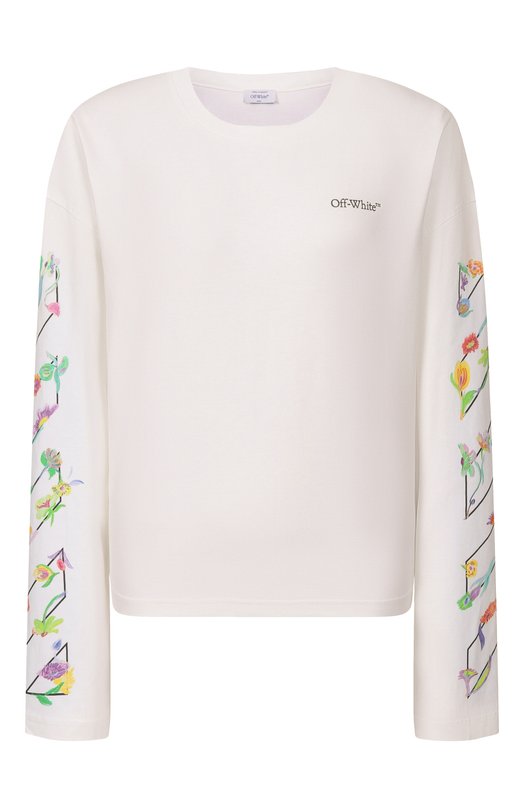 Хлопковый лонгслив Off-White 0WAB038S26JER001 Белый 0WAB038S26JER001