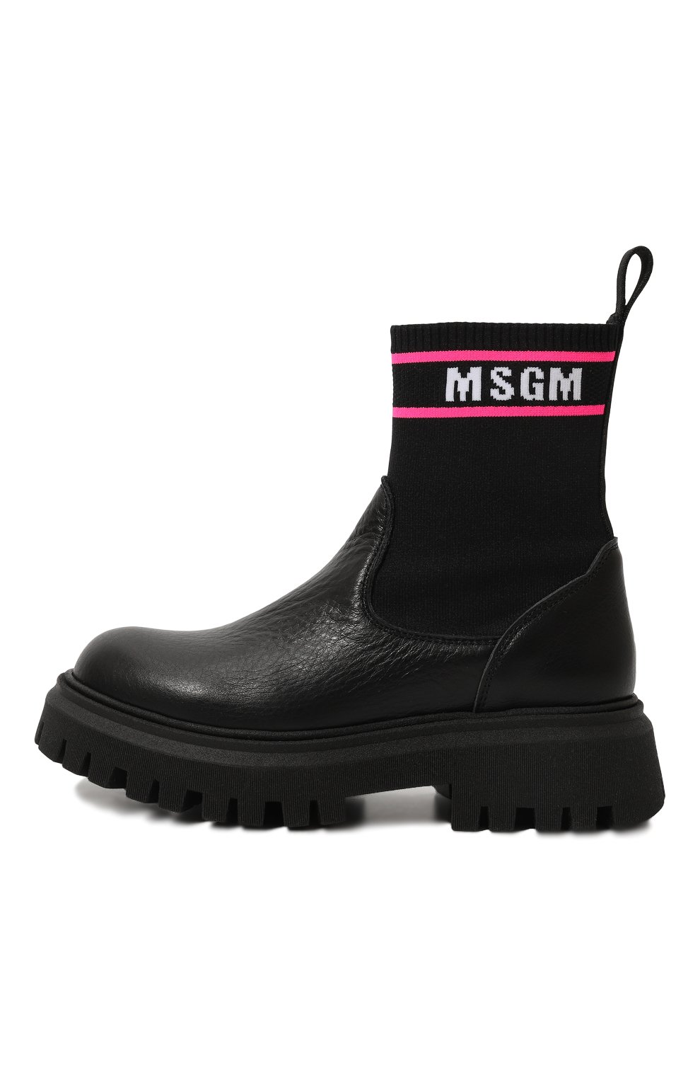 Комбинированные ботинки MSGM KIDS черного цвета по цене 23900 руб., арт. 76265/28-35, фото 2 Комбинированные ботинки MSGM KIDS, арт. 76265/28-35, фото 2