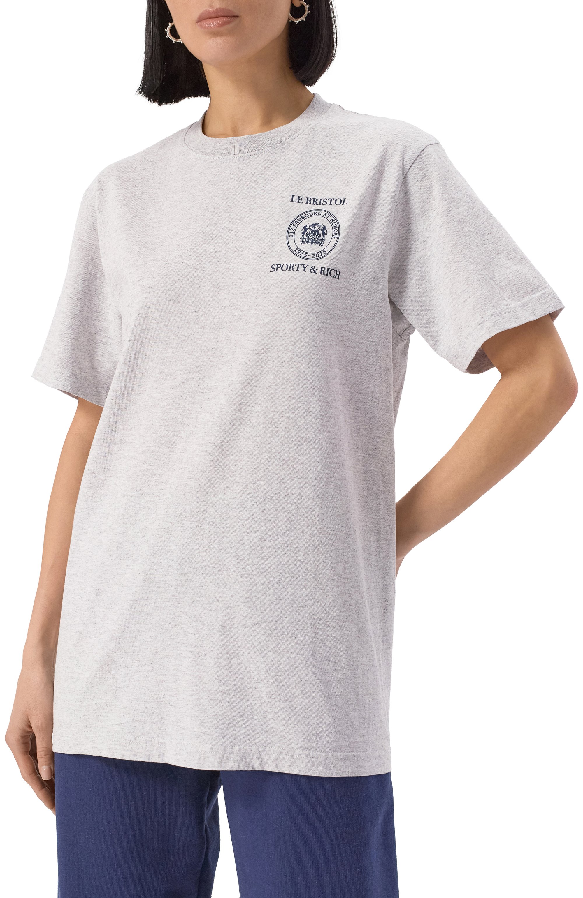 Хлопковая футболка sporty & rich x le bristol paris SPORTY AND RICH, арт. T0043517620GY03, фото 7