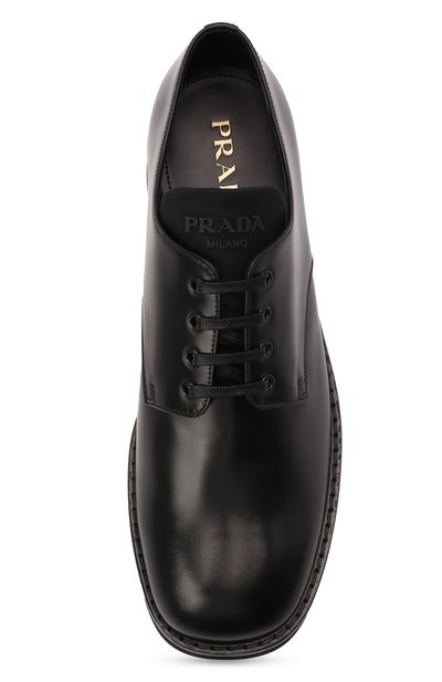 Кожаные дерби PRADA черного цвета по цене 87000 руб., арт. 2EG336-B4L-F0002, фото 4 Кожаные дерби PRADA, арт. 2EG336-B4L-F0002, фото 4