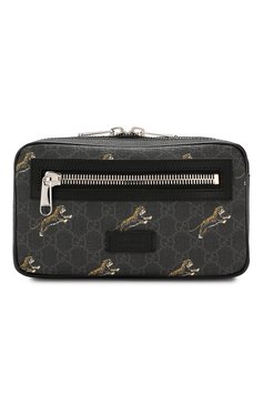 Мужская поясная сумка gg supreme GUCCI черного цвета, арт. 474293/G02BN | Фото 1 (Случай: Повседне�вный; Материал сплава: Проставлено, Проверено; Ремень/цепочка: На ремешке; Статус проверки: Проверено, Проверена категория; Материал: Текстиль, Экокожа; Драгоценные камни: Проставлено; Размер: small)