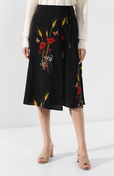 Шелковая юбка VALENTINO, арт. RB3RA4F04FP, фото 3